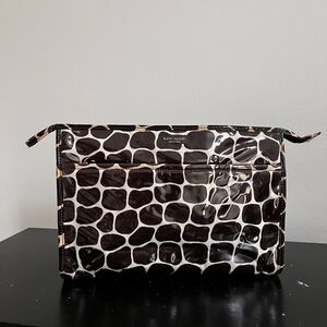 Kate Spade cosmetic bag brown and white